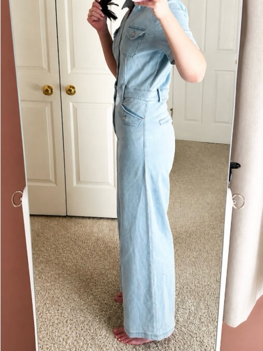 PAIGE Light Blue Denim Jumpsuit - Picture 4 of 6